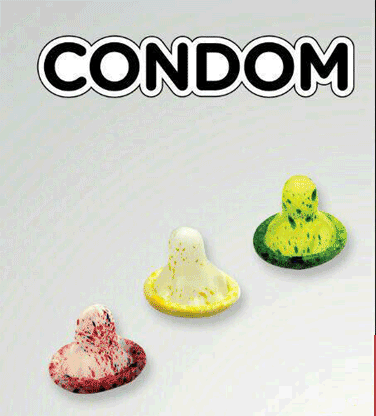 کاندوم رنگین کمان رنگارنگ افشانه ای